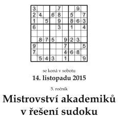 Mistrovstv akademik R 2015 v sudoku se me zastnit kdokoli