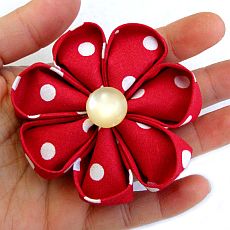 výroba květiny Kanzashi výroba květiny Kanzashi